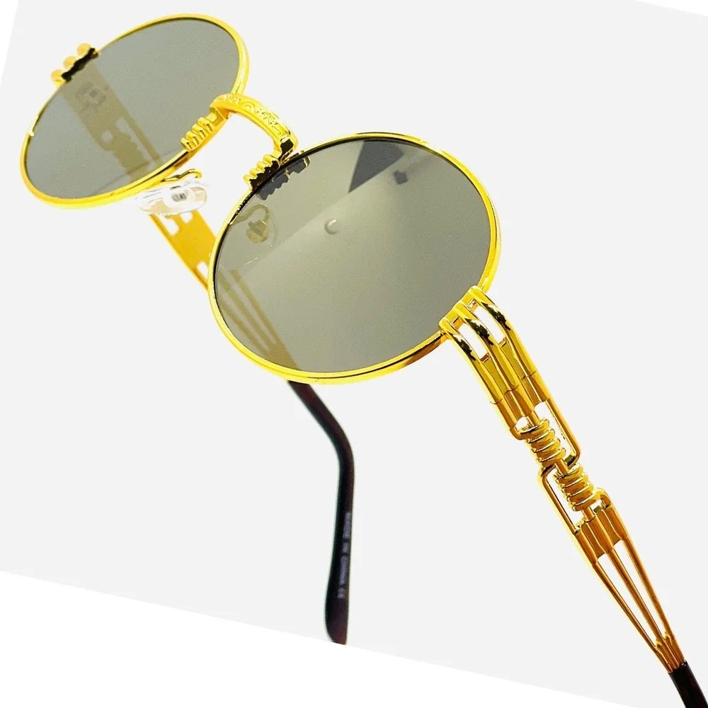 Fashion Sunglasses Vintage Gold Mirror Lens Sun Glasses OUtdoor Festival‎ Style